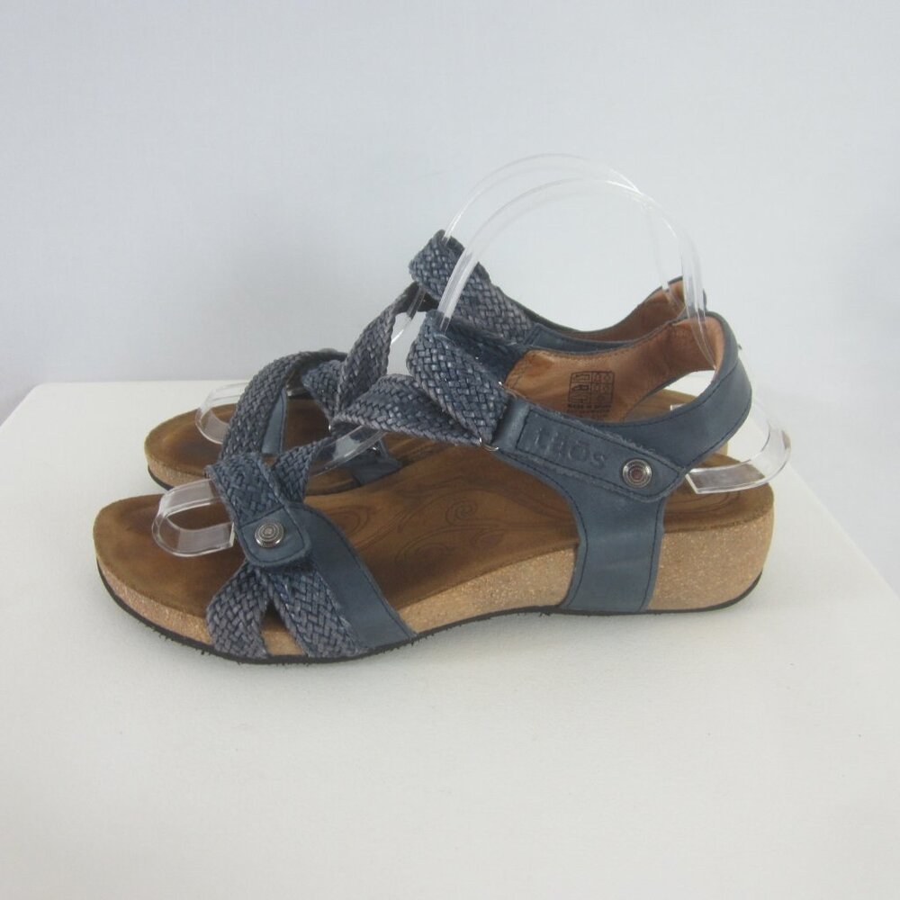 Taos Footwear Blue Braided Strap Sandals
